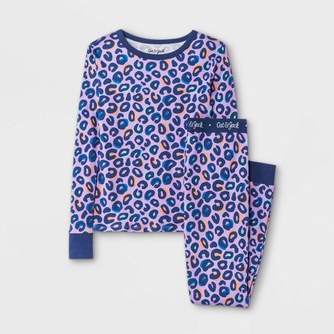 KISBINI Toddler Girls 2 Pcs Animal Print Sleepwear Pjs Pj Top & Bottom Set