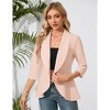 Clearlove Women's Ruffled Hem Single Button Blazer Jacket Elegant Structured Business Casual Coat - 2 of 4