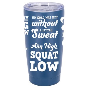 100 North 20 Ounce Stainless Steel On the Go Travel Tumbler With Push Top Lid, Aim High Squat Low Blue - 1 of 4