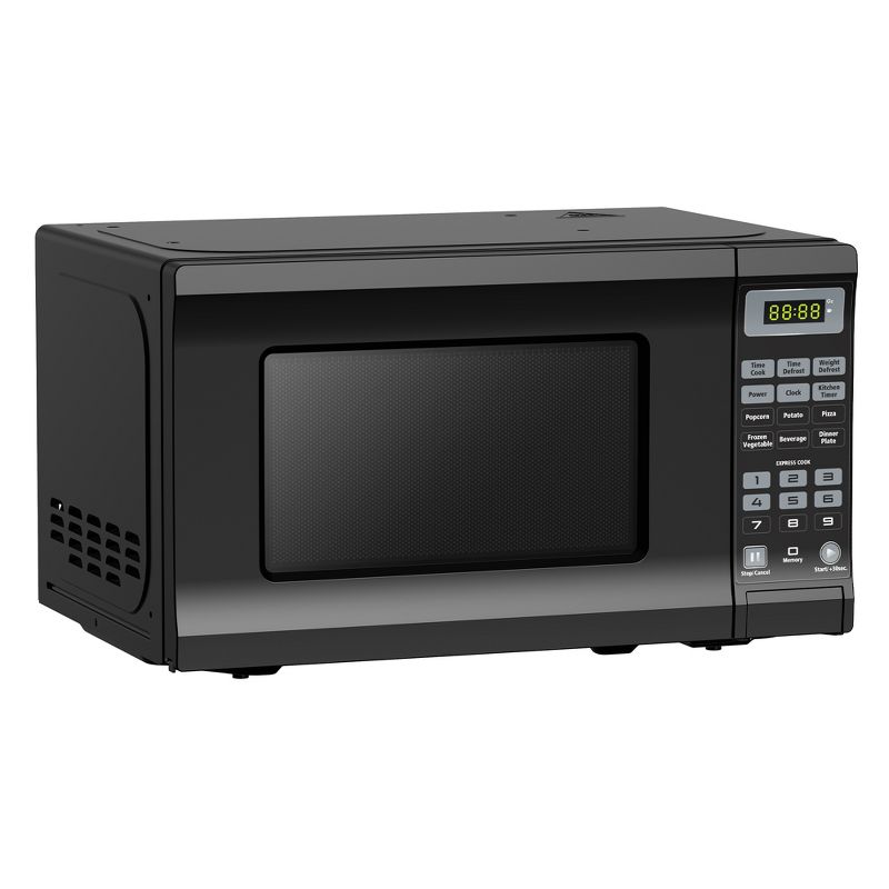 West Bend 700 Watt Compact Easy to Use Small Microwave Countertop Oven Kitchen Appliance with 8.5 Inch Round Turntable, Black, 1 of 7