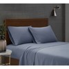 London Fog Twin XL 3pc Garment Wash Solid Sheet Set Blue: Microfiber, Includes Pillowcase & Fitted Sheet - 2 of 3