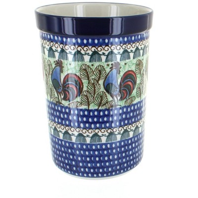Blue Rose Polish Pottery 169 Ceramika Artystyczna Utensil Jar