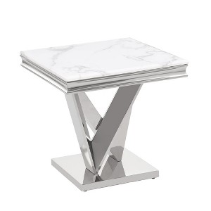 Best Master Furniture,Blythe Stone Marble Laminate End Table - 1 of 1