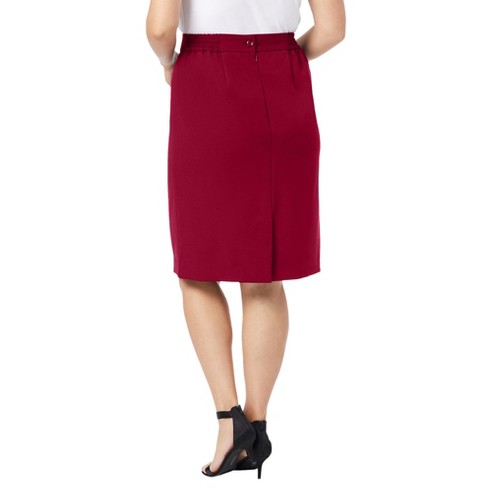 Plus Size Pull-On Tummy-Control Pencil Skirt