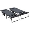 TiramisuBest 2-Piece Folding Chaise Lounge Set with 5-Position Recliner, Reading Hole, Side Pocket & Headrest for Beach/Yard/Patio (Gray) - 2 of 4