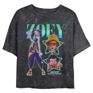 Juniors KPop Demon Hunters Zoey Pop Idol Stars Logo Cropped T-Shirt - 1 of 4