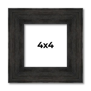 PosterPalooza | 4x4 Wide Barnwood Picture Frame, UV Acrylic, 6 Finishes - Grey, Brown, White, and Black - 1 of 4