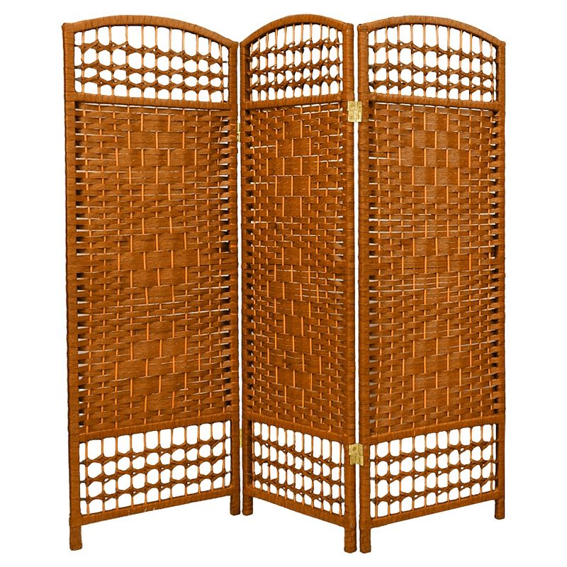 4 ft. Tall Fiber Weave Room Divider (3 Panels) - Oriental Furniture, 1 of 3
