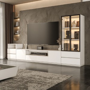 ATJafurn White Media Console for TVs up to 75'' - 1 of 4