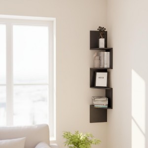 Homy Casa Modern 4-Tier Wall Mounted Corner Shelf, Space-Saving Display Storage - 1 of 4