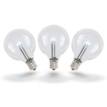 Novelty Lights Glass G40 Globe Hanging LED String Light Replacement Bulbs E12 Candelabra Base