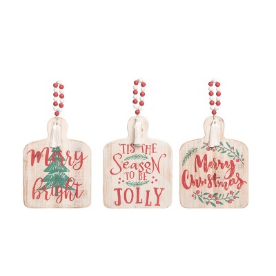 Transpac Wood Cutting Board Decor Set of 3 Christmas Home Decorations