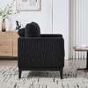 Lyngins Textured Boucle Accent Chair, Modern Farmhouse Square Armchair with Natural Wood Legs, Single Sofa Chair with 2 Pillows for Living Room - 2 of 4