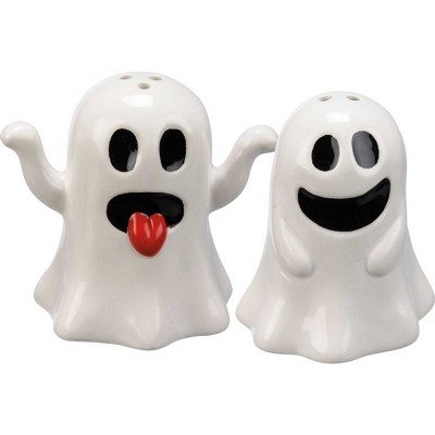 Transpac Dolomite 3.5 in. Multicolor Halloween Bat Ghost Salt and Pepper  Shakers Set of 2