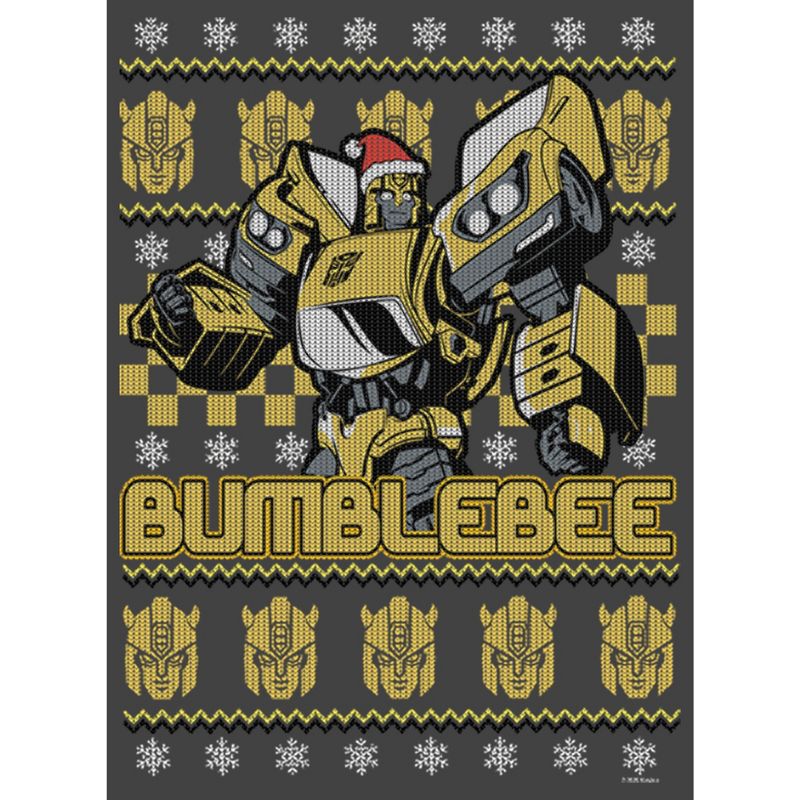 Boy's Transformers Bumblebee Ugly Xmas T-Shirt, 2 of 5