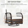 JUJABU 3-piece Outdoor Rattan Seating Set with Two Swivel Chairs and a Square Table - 4 of 4