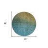 Brown Blue And Taupe Ombre Washable Indoor Outdoor Area Rug - 3 of 4