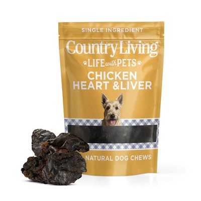 Country Living Dehydrated Chicken Hearts & Livers Dog Treats – 9oz Bag
