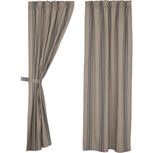 Grain Sack Charcoal Panel Set of 2 84x40 - 1 of 4