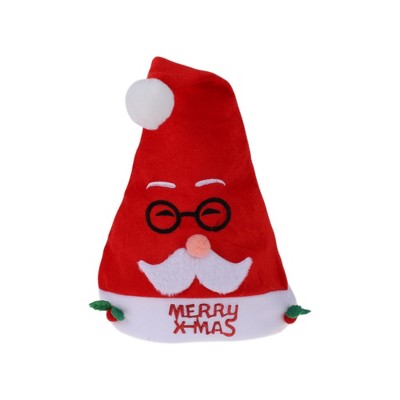 Unique Bargains Christmas Hat Polyester Non-Woven Fabric Red 11.02"x13.78" 1 Pc