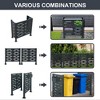 Outdoor Air Conditioner Fence, 3 Panel Metal Privacy Screen with Planter Box, Outdoor Trash Can Enclosure For Courtyard, Garden, Backyard - 4 of 4