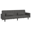 vidaXL 2-Seater Sofa Bed with Two Pillows Dark Gray Fabric - 2 of 4