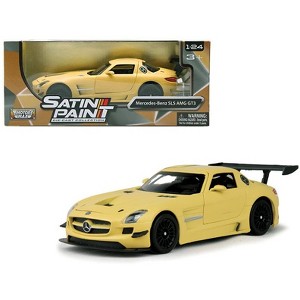 Mercedes Benz SLS AMG GT3 Matte Yellow 1/24 Diecast Model Car by Motormax - 1 of 4