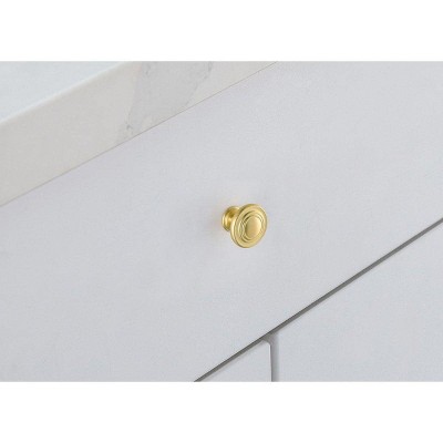 Brushed Gold Round Mushroom Knob Set with Mounting Hardware