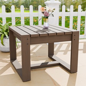 EAGLE PEAK Natural Cedar Cedar Wood Table, Slat Wood Design for Deck Pool Balcony Indoor or Outdoor - 1 of 4