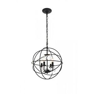 Elegant Lighting Wallace 4 light Matte Black Pendant - 1 of 4