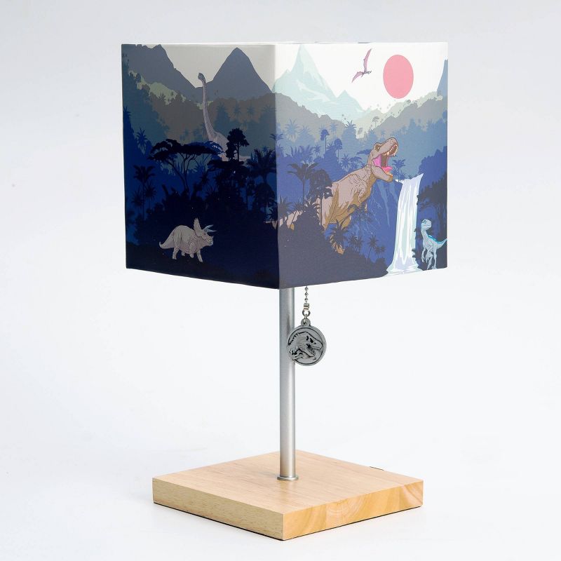 Jurassic Park Desk Table Lamp (Includes LED Light Bulb) Wooden Base with 3D Puller, 1 of 6