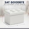 Ornavo Home Set of 2 Collapsible Rectangle Small Storage Ottoman - 12" x 16" x 12" - 2 of 4