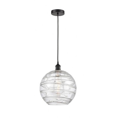 Athens Deco Swirl - 1 Light Mini Pendant In Industrial Style-14.75 Inches Tall and 12 Inches Wide