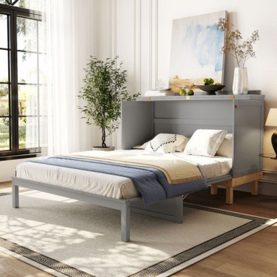 Modern Queen-Size Murphy Bed with Space-Saving Foldable Design, Bed Frame for Studio Apartments or Compact Bedrooms – The Pop Home