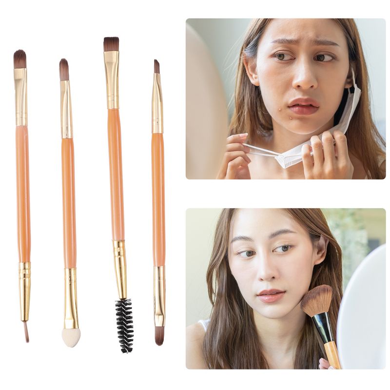 Unique Bargains Makeup Brush Set Concealer Blush Nylon Plastic Metal Handle 9 Pcs, 3 of 8