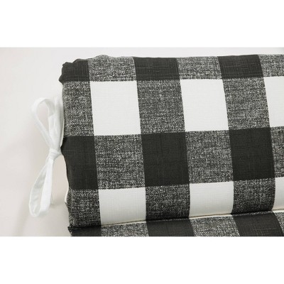 Black and White Buffalo Check Outdoor Chair Cushion with Rounded Corners