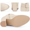 BLISSFUL STEP Buckle Chunky Heels with Side Zip Ankle Boots for Women - 4 of 4