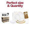 Smarty Had A Party White w/ Gold Rim Organic Plastic Grand Wedding Set - 50 Sets - 3 of 4