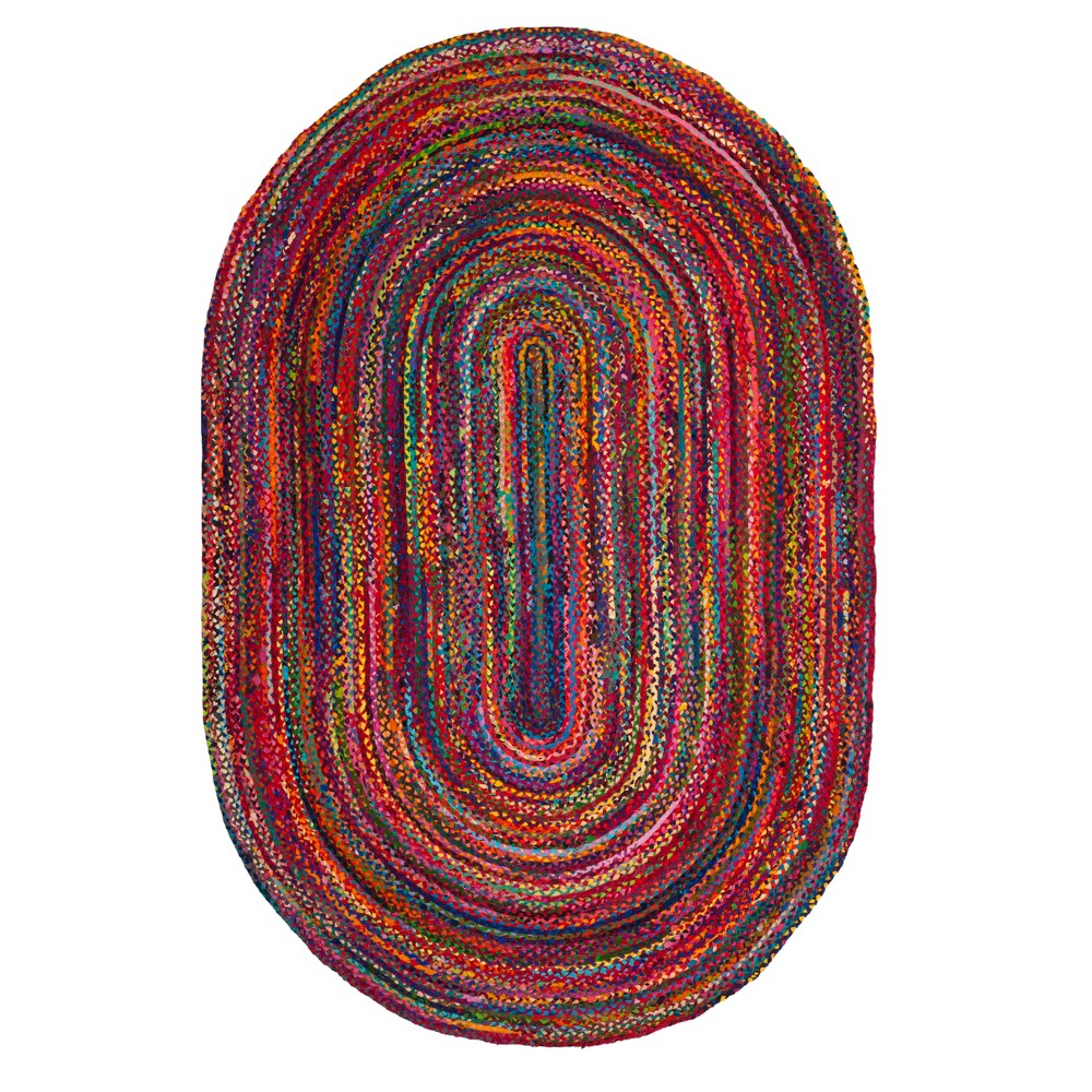 Red Swirl Woven Oval Area Rug 6'x9' - Safavieh