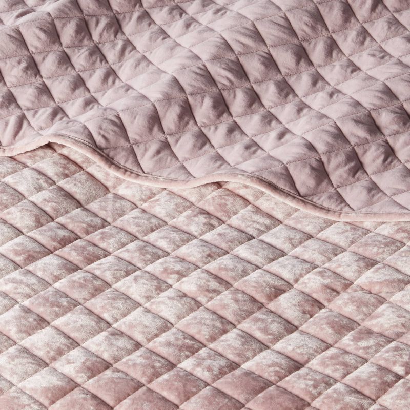 Luxe Diamond Stitch Velvet Quilt - Threshold™, 4 of 10