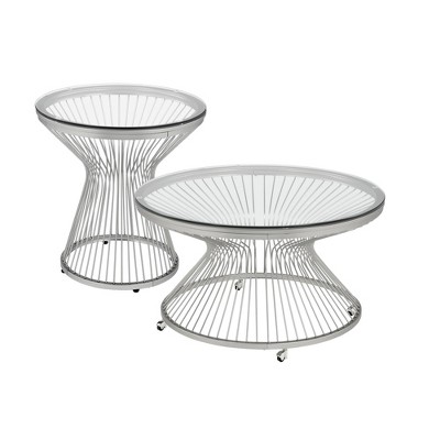 2pc Poppy Occasional Table Set Silver - Picket House Furnishings