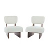 Modern Armless Accent Lounge Chairs Set of 2,Solid Wood Frame Reading Lounge Chair,Comfy Living Room Fabric Upholstered Accent Chair-Coolbibila - 3 of 4