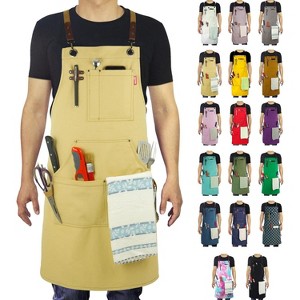 Heavy-Duty Multi-Pocket Canvas Apron - for Gardening, Painting, BBQ, Carpentry & More, Adjustable Sizes M to XXL for All Professions - 1 of 4