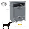 Pet Feeder Station Storage Cabinet, Dog Food Storage Container with Dog Raised Bowls, Watering Supplies - 3 of 4