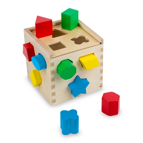 Melissa & Doug Wooden Counting Shapes Stacker, 66 Pieces 