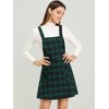 Allegra K Women's Plaid Tartan Button Decor A-Line Pinafore Overall Dress - 2 of 4