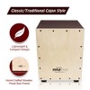 Pyle Stringed Jam Cajon Percussion Box - Compact & Portable, Adjustable Guitar Strings - Natural Wood Finish - 3 of 4