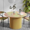 Lirago Solid Wood 46'' Round Dining Table for 4 People Nordic style 46*46 Natural - 2 of 4