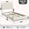 Twin/Twin XL/Full Bed Frames, Upholstered Platform Bed Frame with Bookcase Headboard, Velvet Platform Bed Mattress Foundation - 2 of 4