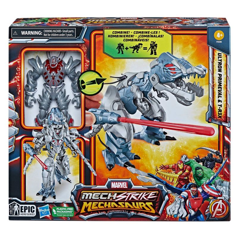 Marvel Mech Strike Mechasaurs Ultron Primeval and T-R3X Action Figure Set - 2pk, 3 of 10